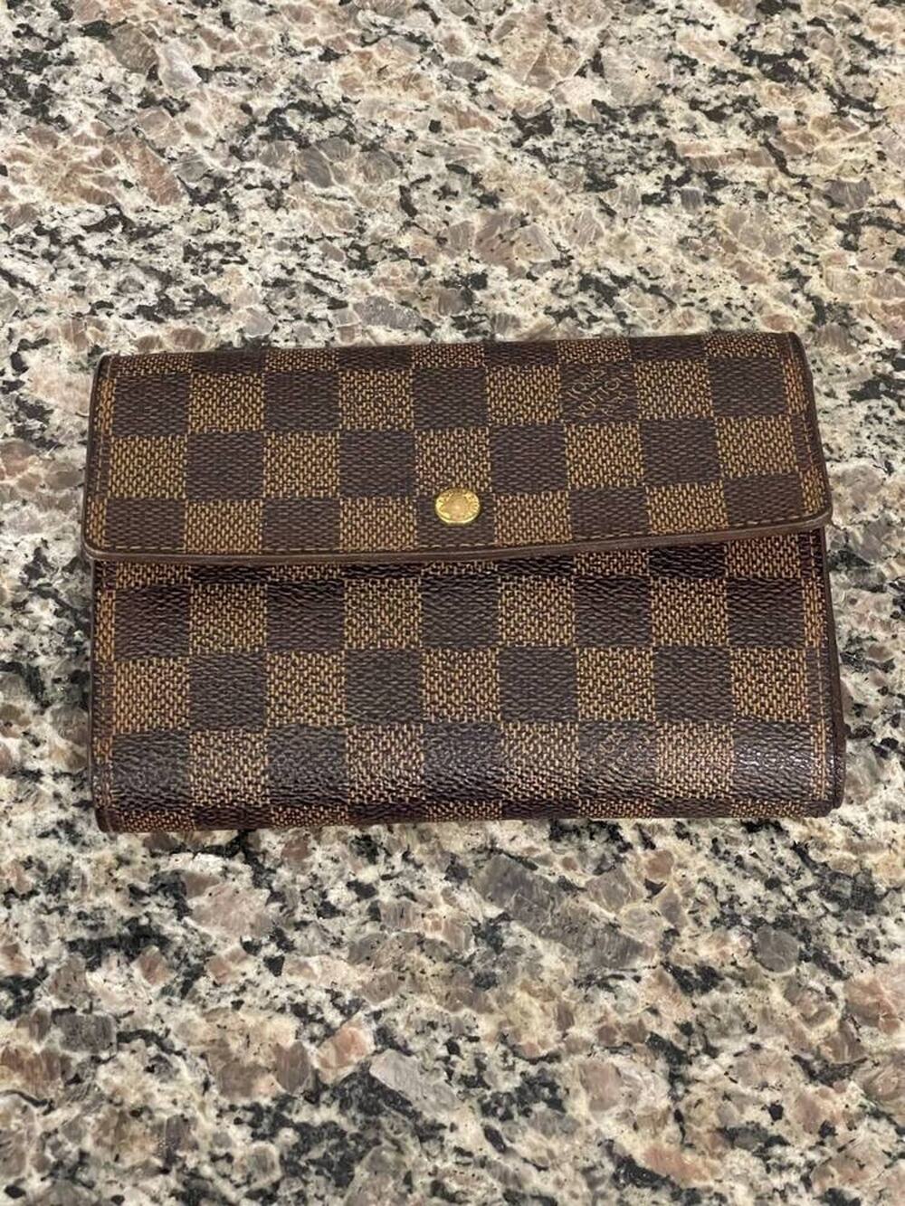 Vintage Louis Vuitton Damier Ebene Trifold Wallet with Coin Pouch SPB-JB 348379